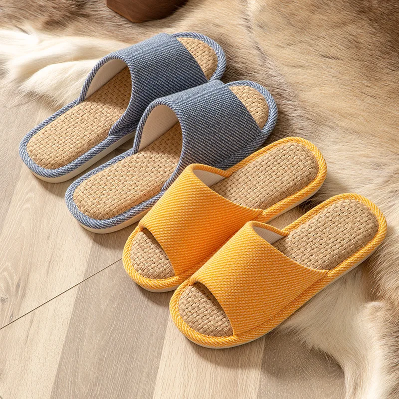 Cloth Slippers Linen Indoor Summer Silent Slippers Couple Air Conditioning Slipper