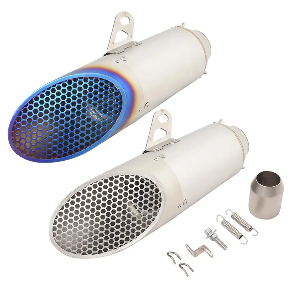 38-51MM Exhaust Pipe Universal Motorcycle Escape Muffler Stainless Steel Silencer For Dirt Street Bike Without DB Killer