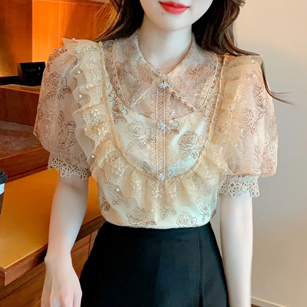 lace puff blouse レディース 611876ff3d61d1681a4a89c5-2-