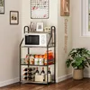 Microwave Stand with Storage 4-Tier, Bakers Racks for Kitchens, Coffee Cart Microwave Cart with Storage, Metal Bakers Rack 3