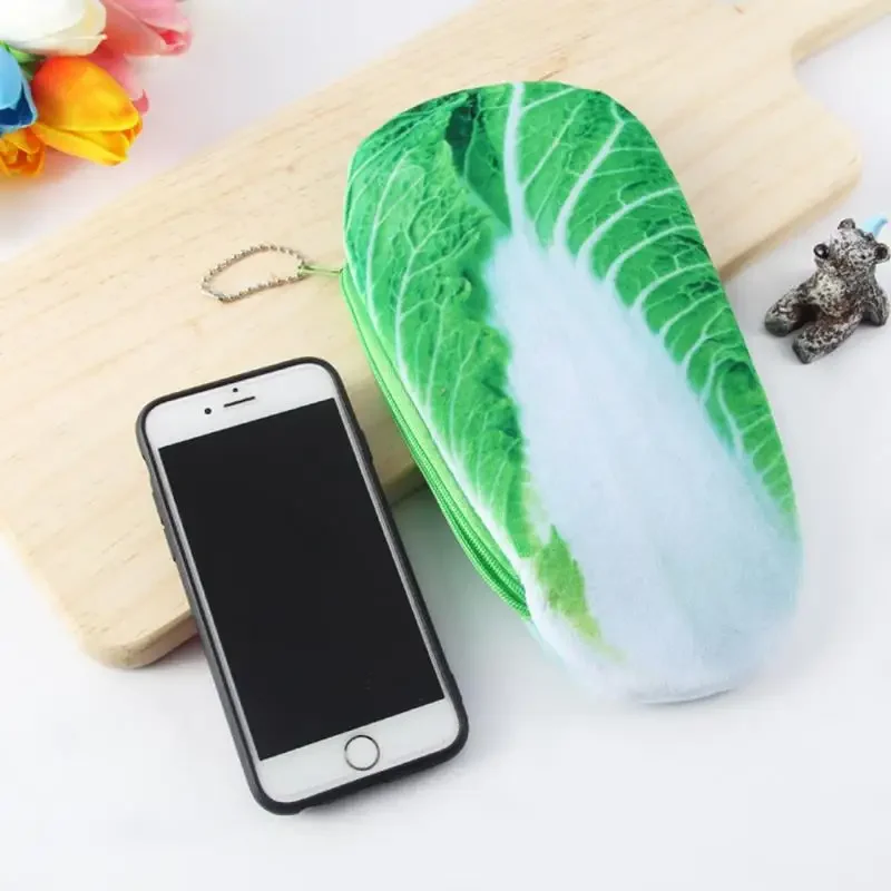 Funny Stationery Pencil Bag Cosmetic Bag Pencil Case Useful Fruit Vegetable Office School Supplies Plush Box Students Kid pencil cases