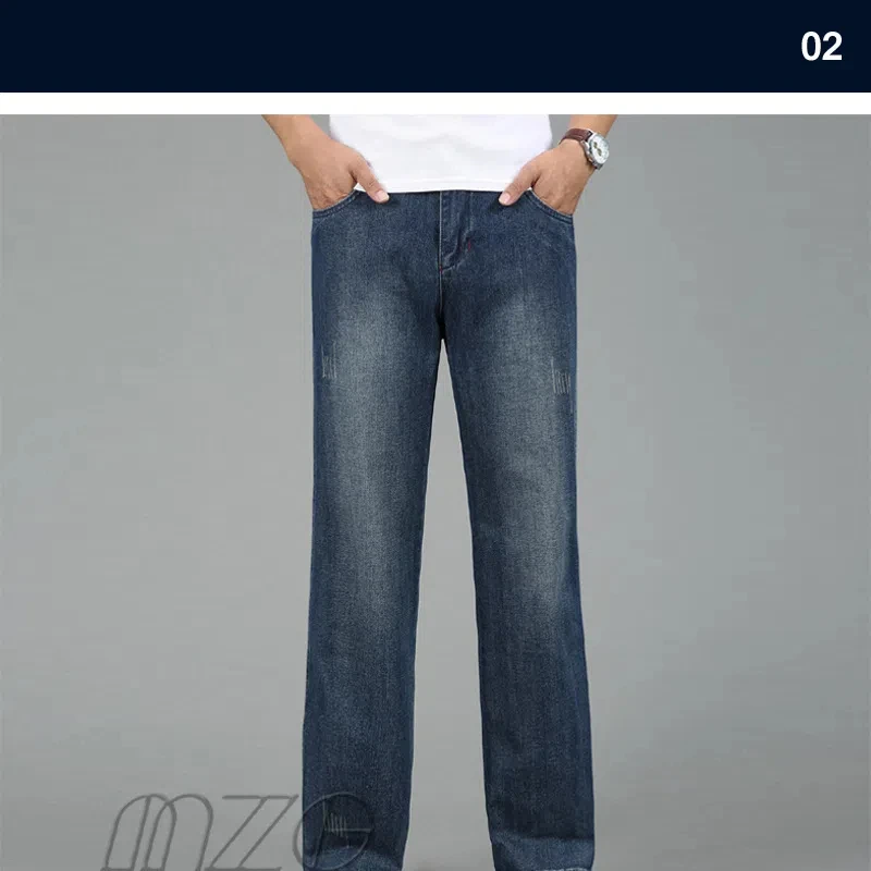 Spring Summer New Fashion High Waist Pockets Men's Clothing All Match Solid Color Straight Loose Pockets Rope Hombre Jeans Pants 6