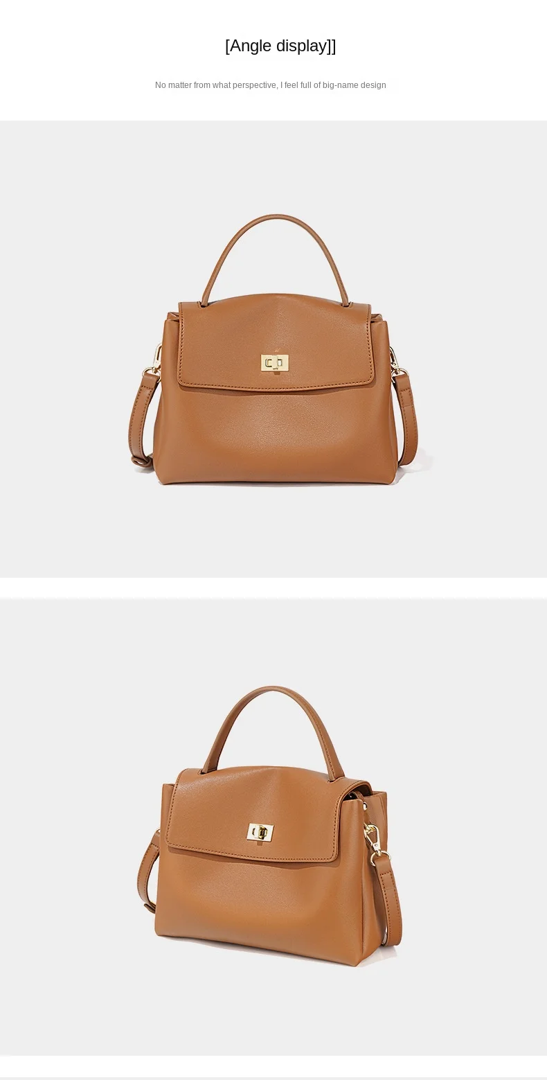 Damen Ledertasche Mit Drehverschluss Aus Weichem Rindsleder_voghion.com