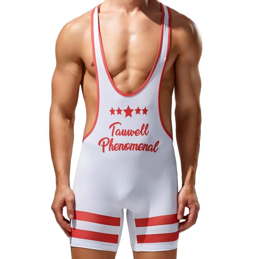 Men Bodysuit Sports Gym Athletic Supporters Undershirts Vest Boxers Wrestling Singlets Jumpsuits Bodybuilding Leotard