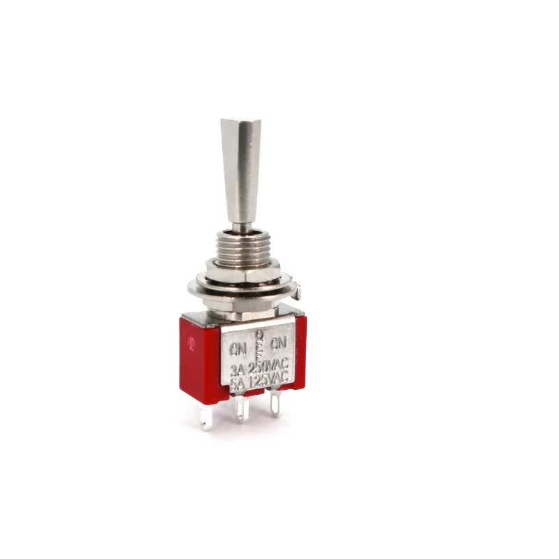5pcs SH T8014-U Flatted Lever 3Pin ON-OFF-ON Latching 3-Position SPDT Mini Toggle Switch