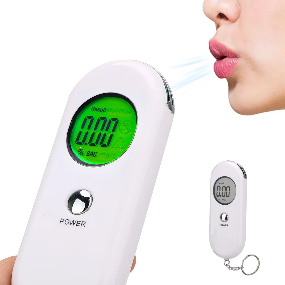 

Breathalyser Device Alcohol Breath Tester Breathalyzer Analyzer Portable Backlight LCD Screen Detector Test With Car Keychain