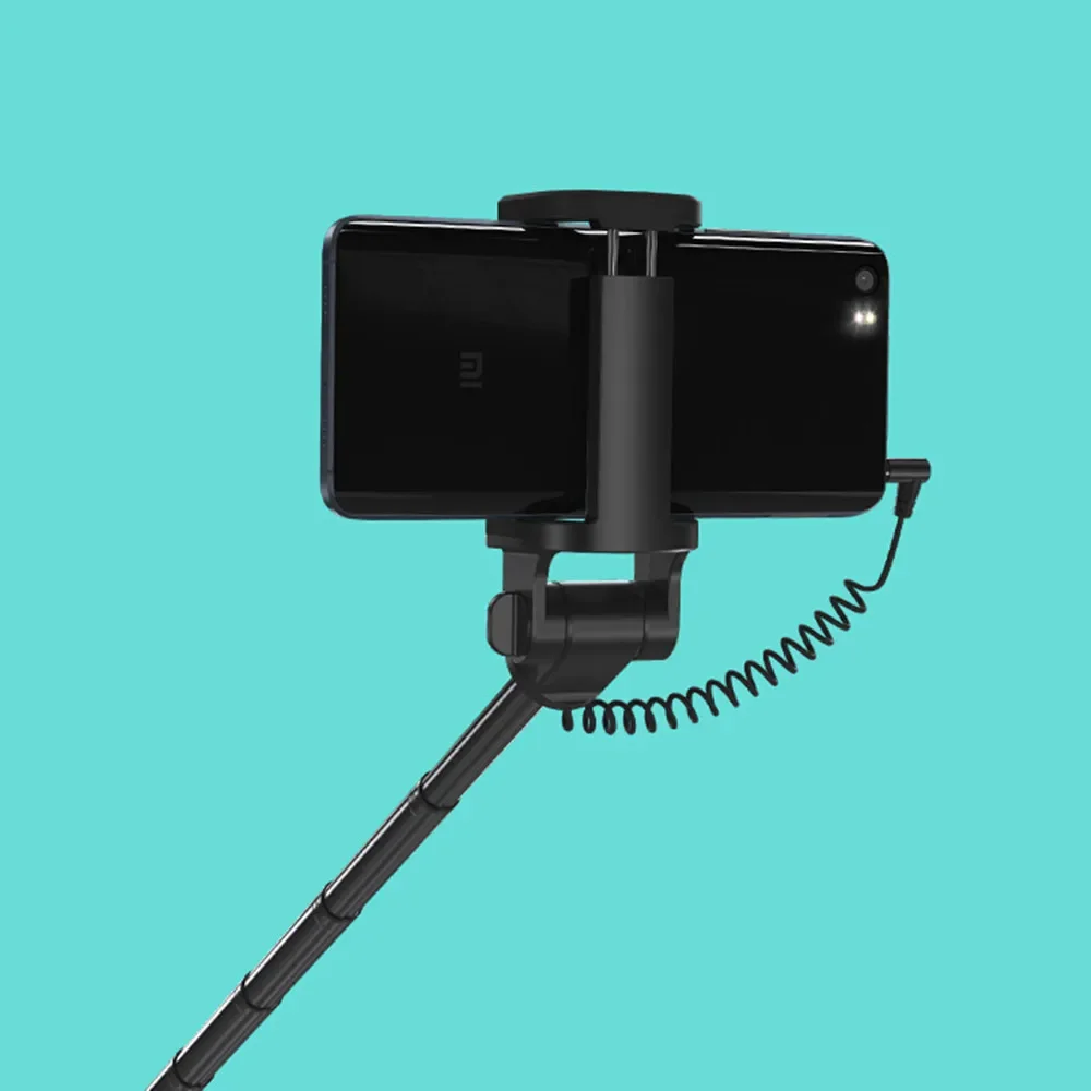 Original Xiaomi Wired Control Selfie Shutter Monopod Stick Holder Aluminum Alloy For Android IOS Mobile Phones