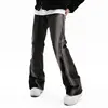 High street hip-hop Gradual change Jeans Zipper slit flared trousers design Straight leg Pants casual men and women jeans 5023 3