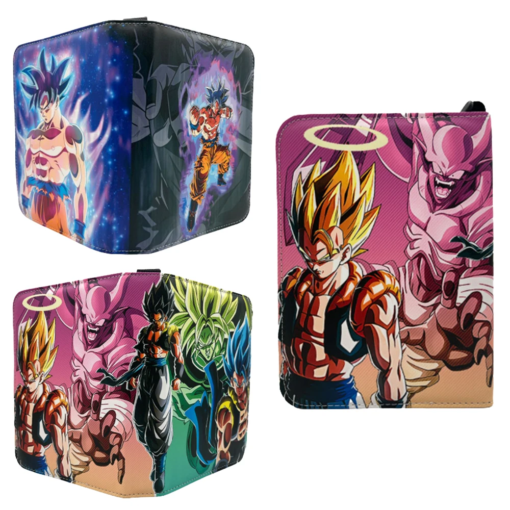 

4Grids Bandai Dragon Ball Game Collection Card Book Leather Card Album Book Zipper High-Capacity Anime Peripheral Children Toys