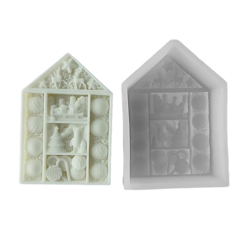 Durable Silicone Molds Reusable Christmas Balls House Shaped Mold Perfect for Handmade Crafts and Holiday Decor DropShip
