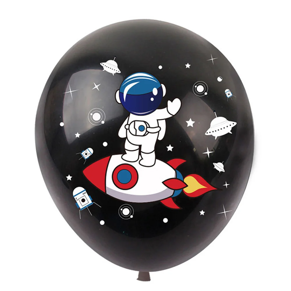 

15pcs Space Astronaut Balloons Galaxy Birthday Party Decorations Rocket Latex Balloon Black for Outer Space Theme Party Supplies