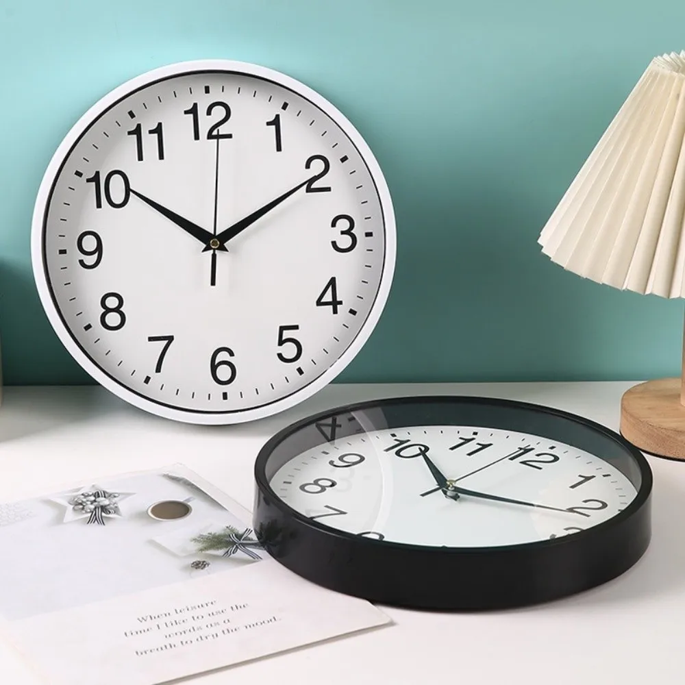Modern 8 Inch Round Wall Clocks Battery Operated Accurate Numerals Wall Mounted Clock Easy-to-read Hanging Clock Living Room - 2