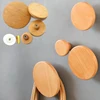 Wood Round Coat Hook Wall Simplicity Clothes Rack Bag Key Holder Kitchen Gadgets Bathroom Accessories Home Storage Organization 1