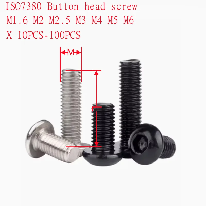 Hex Socket Screw Stainless Steel M1.6-M6 10pcs-100pcs