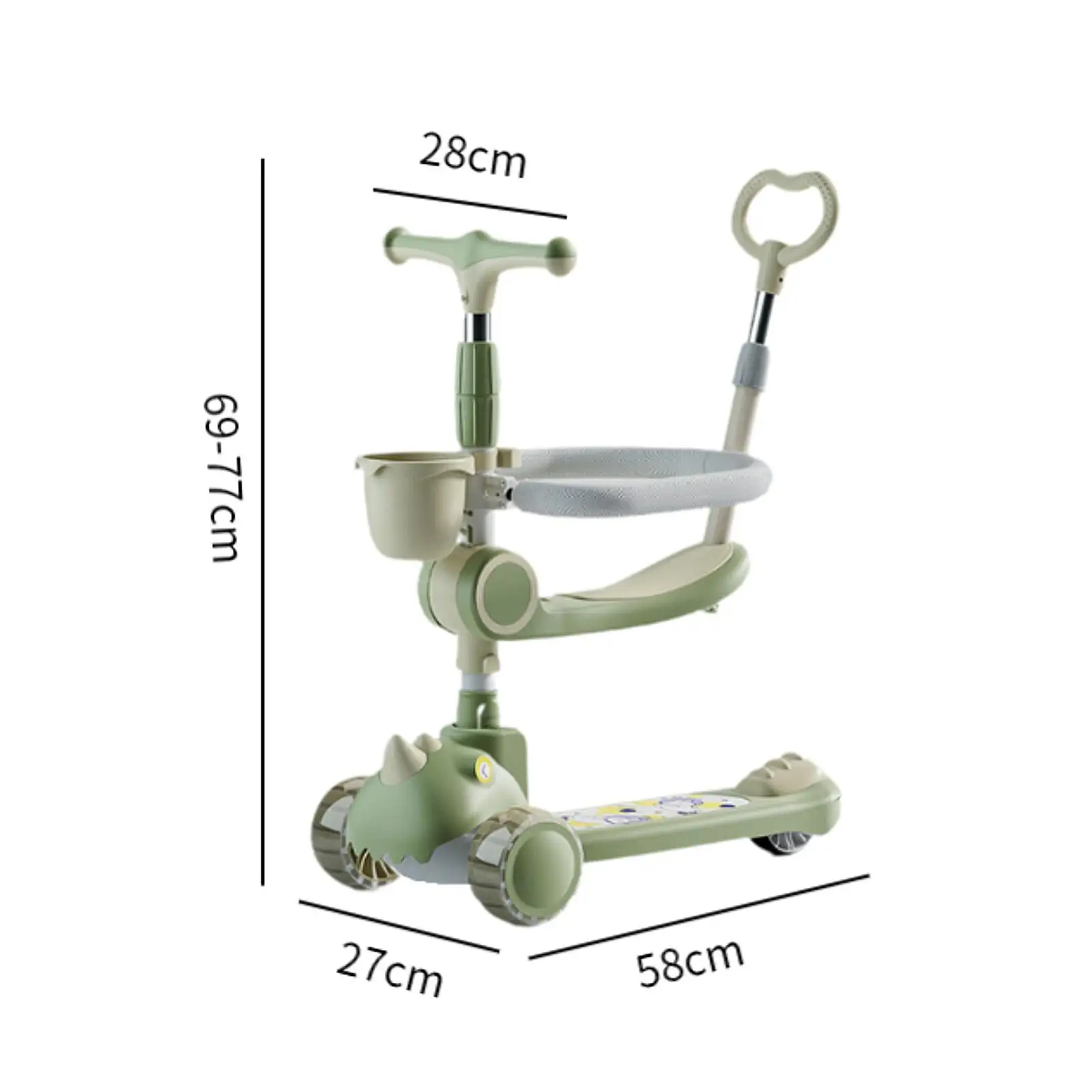 Foldable Kick Scooter Strong Load Capacity Toy Mini Scooter LED Wheel Lights