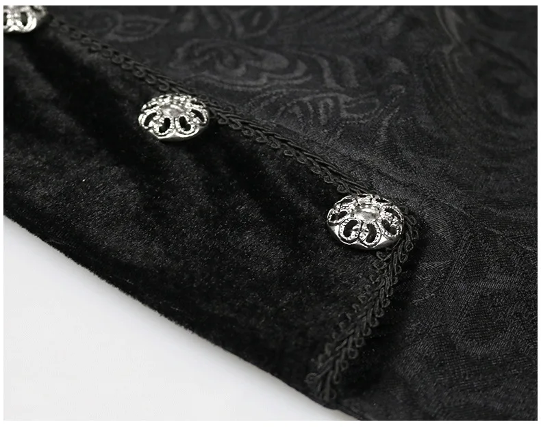 Description Picture 5 of itemMen Medieval Jacket Steampunk Gothic Tailcoat Victorian Uniform Trench Coat Halloween Jacquard Tuxedo Double-breasted Cloth