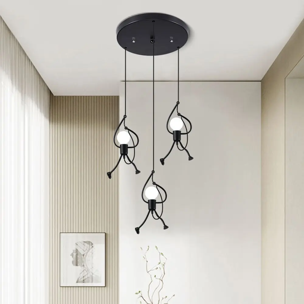 

New for Dining Room Chandelier Little Robot Design Pendant Light Retro Style Ceiling Nordic