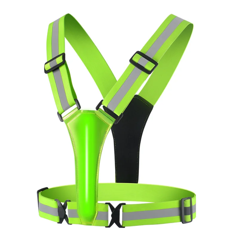 Safety reflective vest LED light adjustable light cycling vest night warning work fishing sports vest cycling equipment 2