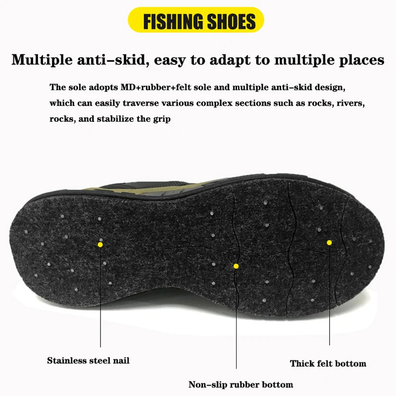 Waterproof Fishing Wader for Men Anti-slip Rock Fishing Shoes Spring Summer Shoes Boots Breathable Size 39-46