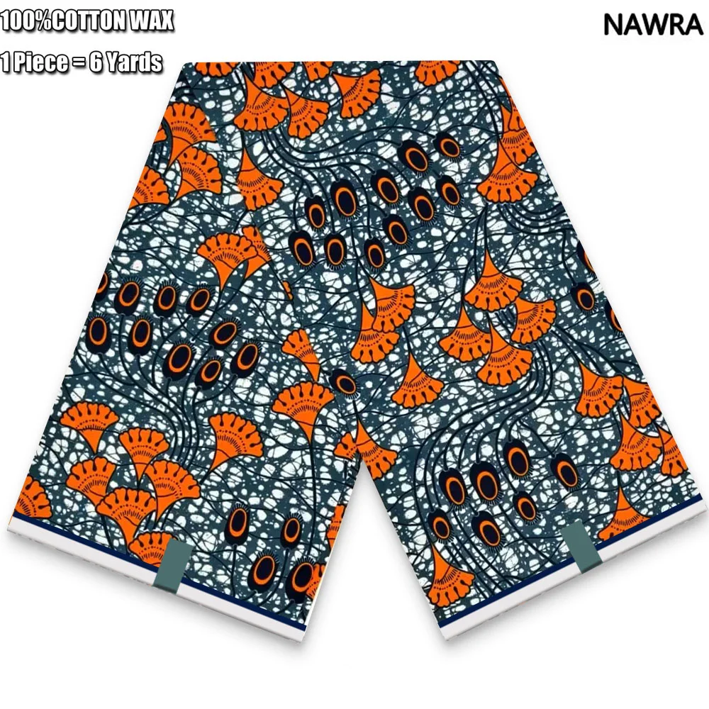 2025 Hot Sale Guaranteed Veritable 100%Cotton African Real Wax Print Fabric Soft Comfortable Ghana Style Pagne Ankara Wax Fabric 3