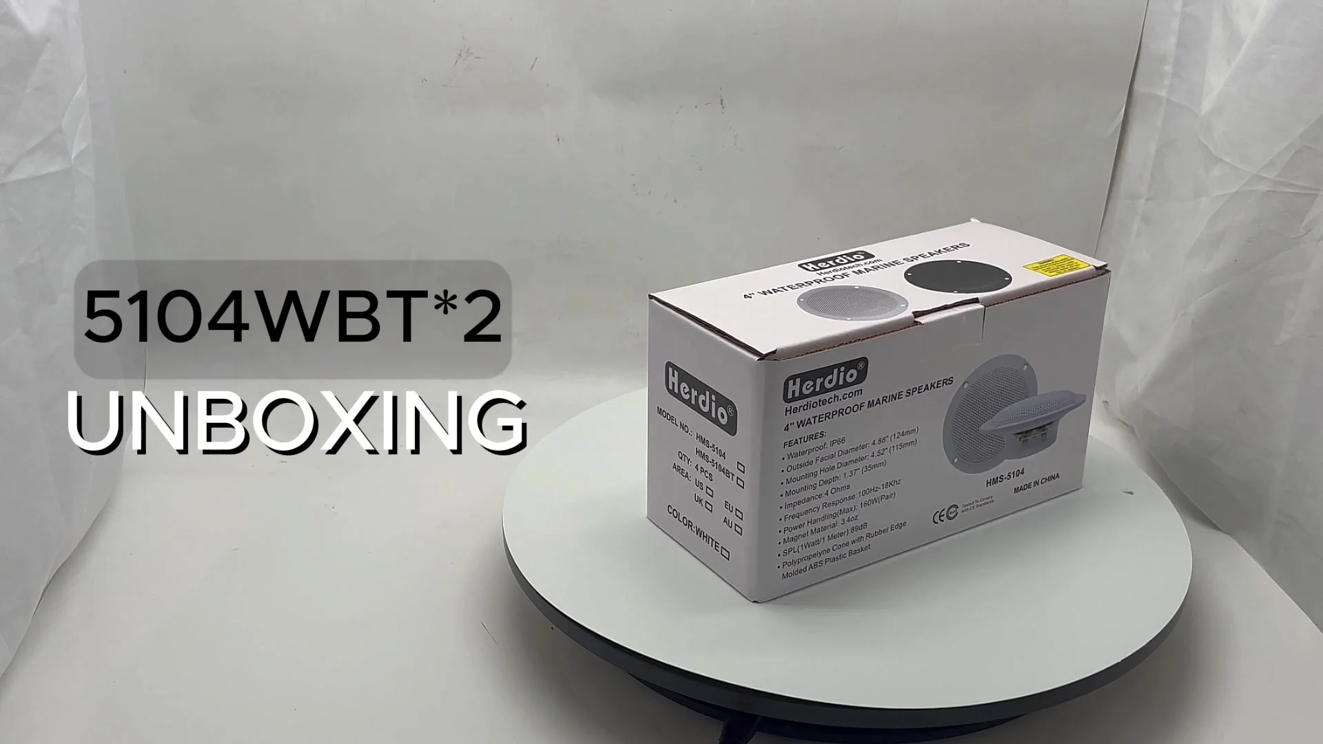 Herdio 4 inch plafondluidspreker, waterdichte inbouwluidspreker, inbouwgeluid, perfect voor binnen en buiten, slaapkamer, thuisbioscoop, overdekte veranda's (2 luidsprekers