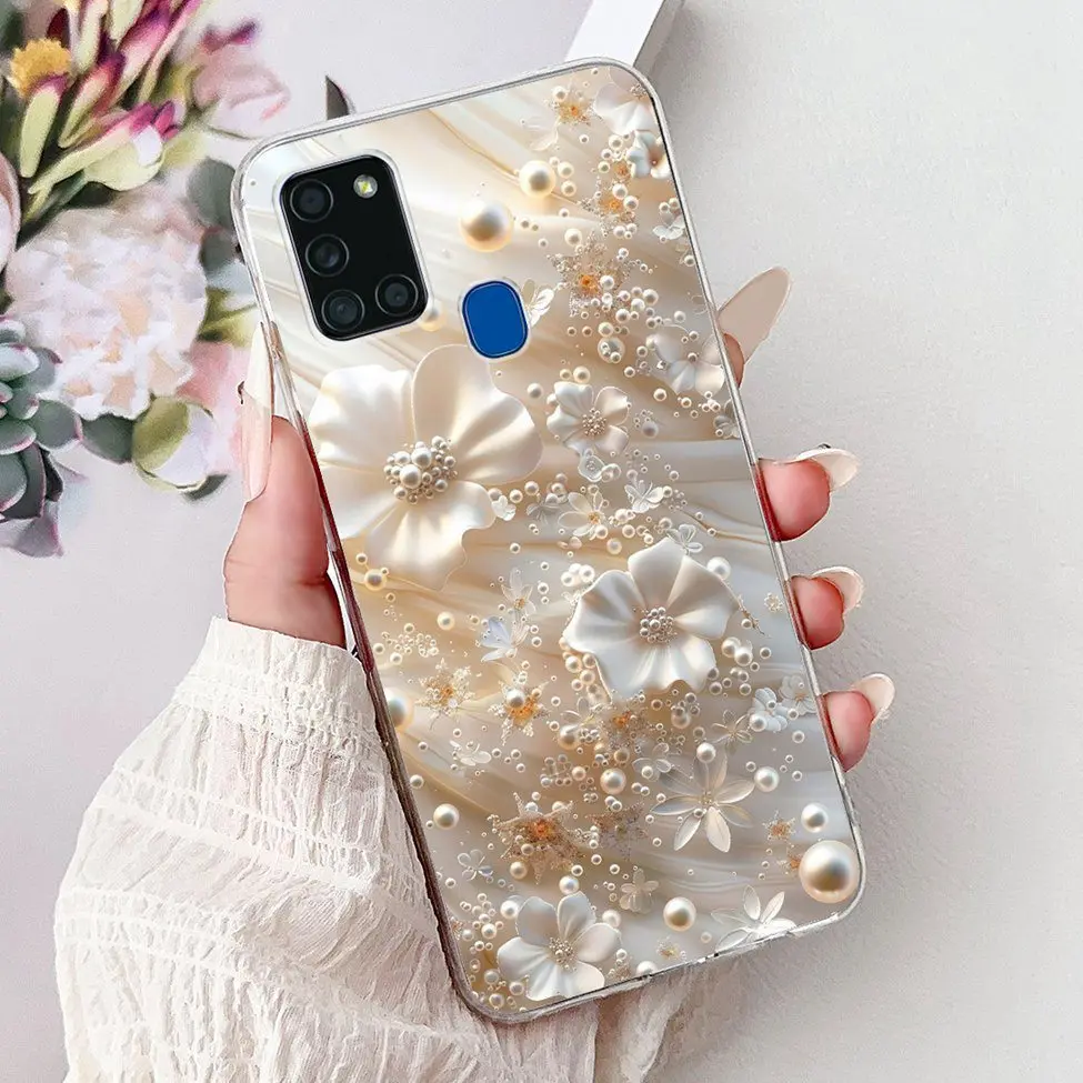 Clear Fashion Luxury Cute Painted Back Phone Case Cover
