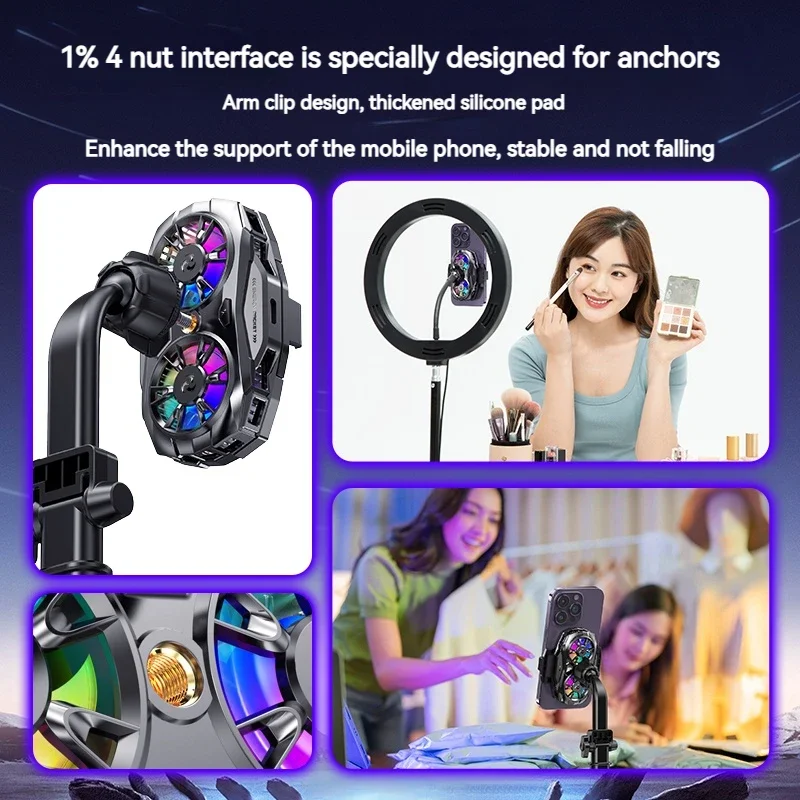 K19 Magnetic Semiconductor Phone CoolerTemp Indicator, Universal for 안드로이드/iOS Phones, Heat Dissipation for Gaming L