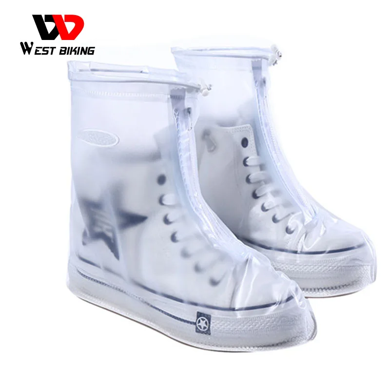 

WEST BIKING Cycling Shoes Cover Rainproof Bike Overshoes Walk Cycling Zippered Shoe Cover Waterproof Thicken Bicycle Overshoes