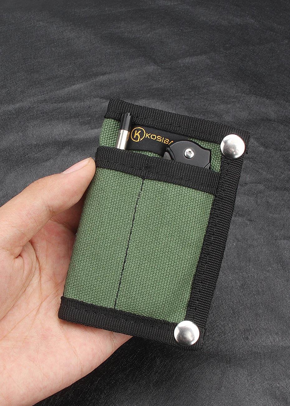 Kosibate Ourdoor EDC Werkzeug-Aufbewahrungstasche, multifunktional, Mini, faltbar, taktisches Messer, Stifthalter, universelle Tasche – Detail 3