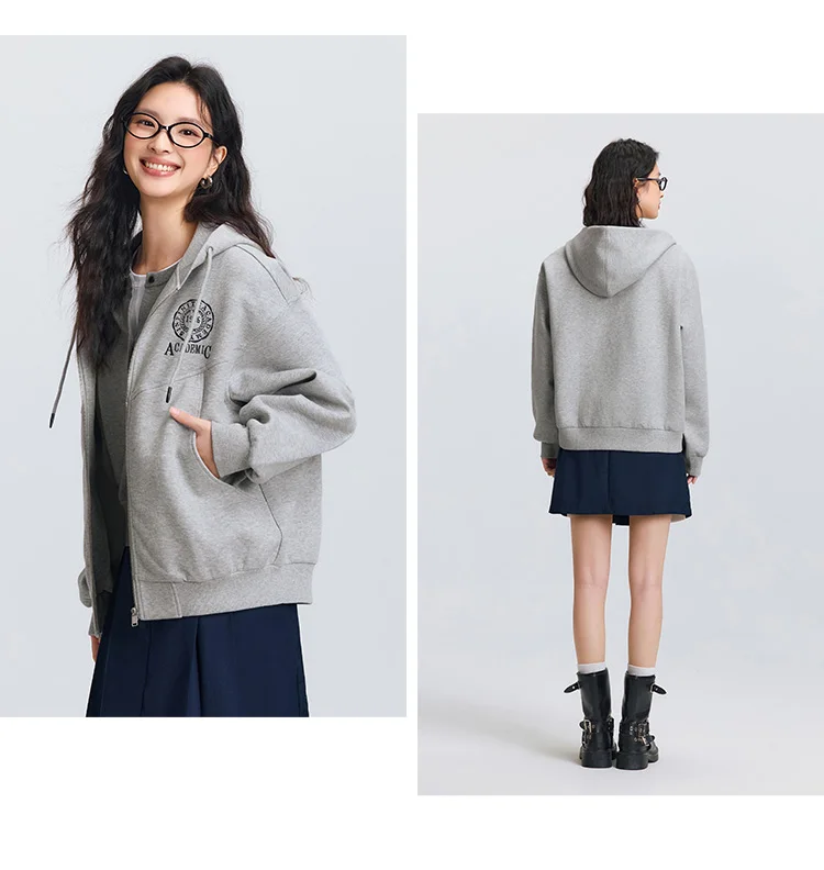 Women Hooded Jacket – Lightweight Spring Casual Coat With Loose Drop Shoulder