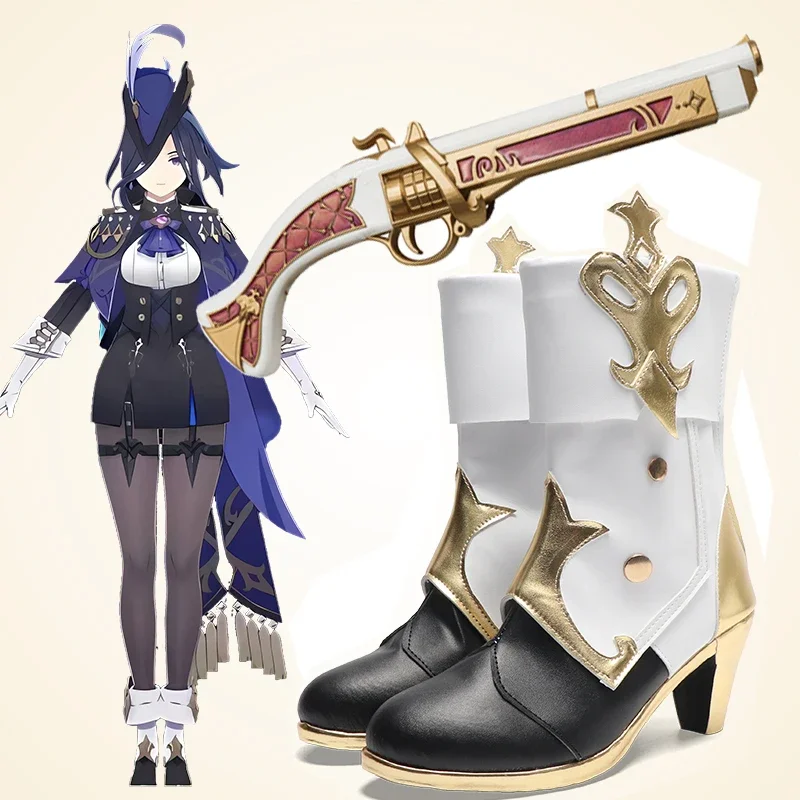 

Anime Genshin Clorinde Gun Props Genshin Impact Clorinde Shoes Boots Cosplay Costumes Navia Shoes Accessories Carnival Halloween