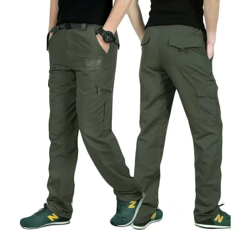Quick Dry Casual Pants Men Summer Army Military Style Trousers Men's Tactical Cargo Pants Male lightweight Waterproof Trousers