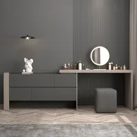 Commode de maquillage légère en bois massif, meuble de luxe pour chambre à coucher, seau à sens Premium, armoire intégrée, moderne et Simple 4
