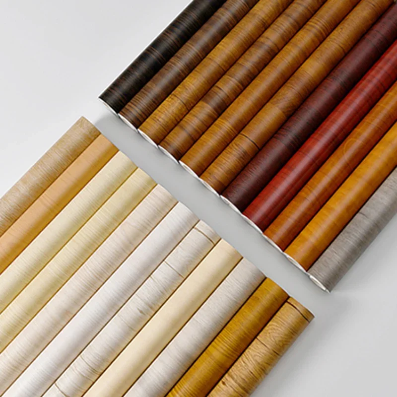 Waterproof Wood Vinyl Wallpaper Self Adhesive wallpapers Doors Cabinet Desktop Modern Furniture Decorative wall Paper 3