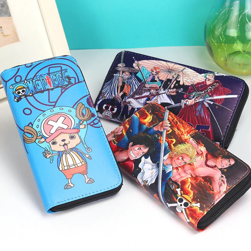 Anime Cartoon Wallets ONE PIECE JUMP COMICS Pattern Wallet Zipper Handbag Moneybags Long COin Purse Clutch Billfold Purses