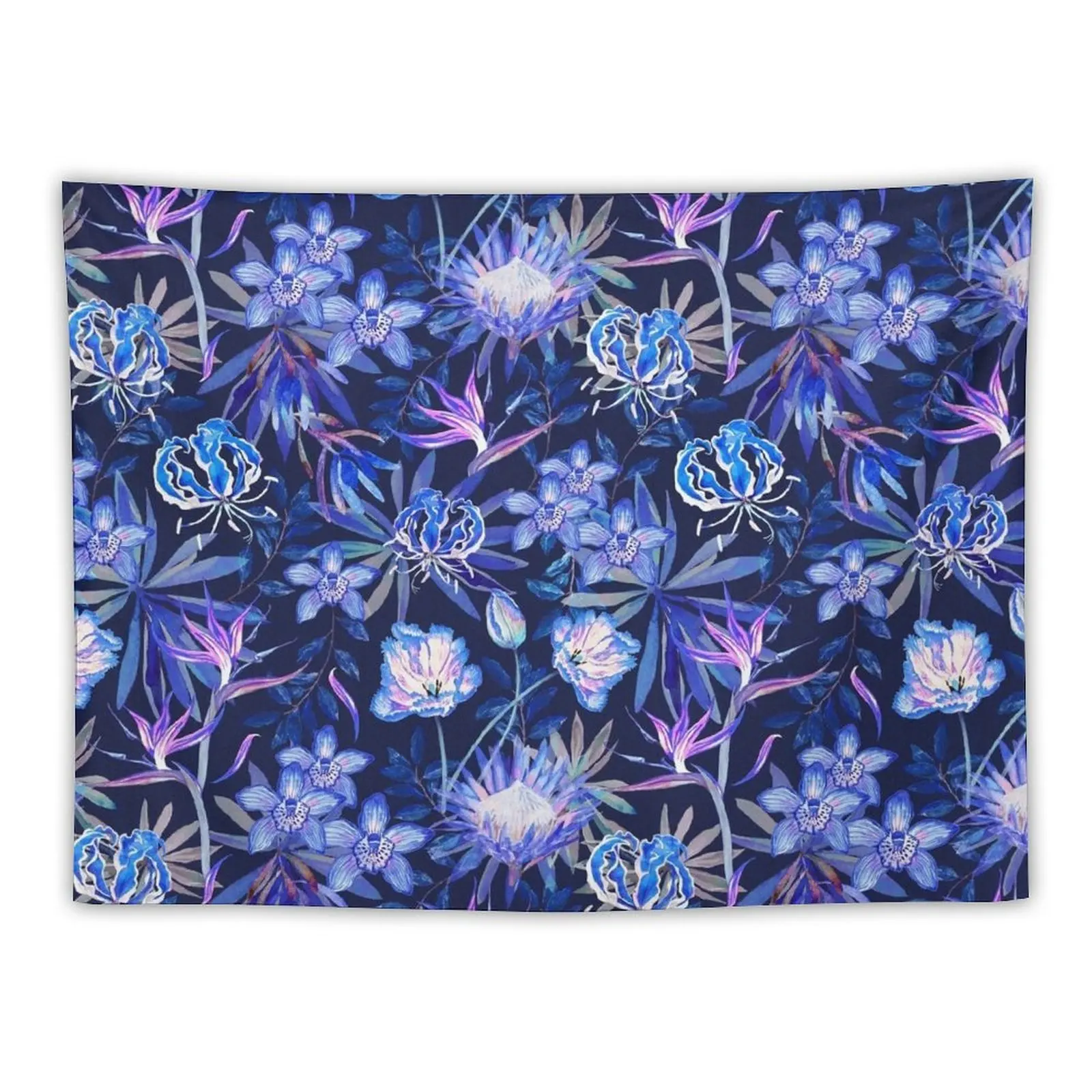 

New Tropical floral blue lilac repeating pattern Tapestry Decoration Home Cute Room Things
