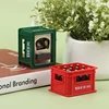 1Set 1:12 Mini Dollhouse Beer Resin Frame Storage Basket With 12 Bottles Simulation Drink Beer Model DIY Doll Accessories 4