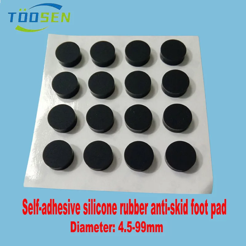 

Diameter 4.5-99mm Round Self-adhesive Black Silicone Rubber Anti-slip Pad Anti-collision Pad Laptops Keyboards Anti-skid Pads