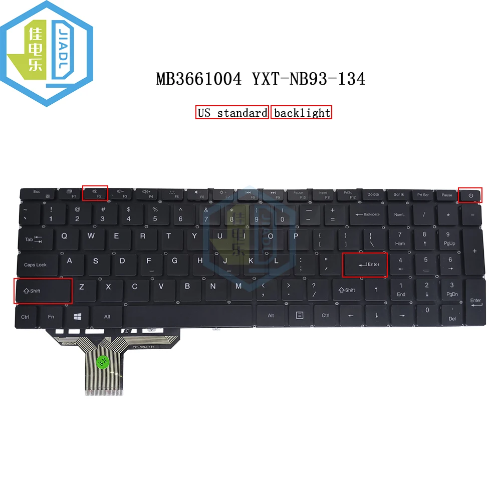 Teclado Retroiluminado Inglês dos Eua Teclado Retroiluminado para Notebook pc Mb3501021 Xk-hs197 Mb3501034 Xk-hs300 Mb3661004 Yxt-nb93134
