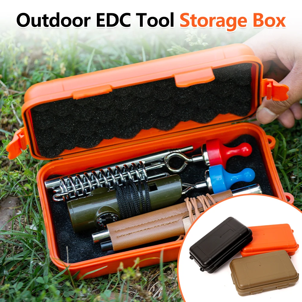 Outdoor Plastic Waterproof Sealed Survival Box Container Camping Outdoor Travel Storage Box EDC Tools Storage Container Case