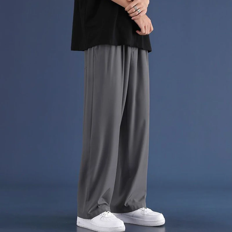 Men Ice Silk Sweatpants Drawstring Streetwear Harajuku Jogger Trousers Y2k Style Sport Gym Oversized Baggy Wide Leg Pants 8XL wide leg pants,wide leg sweatpants