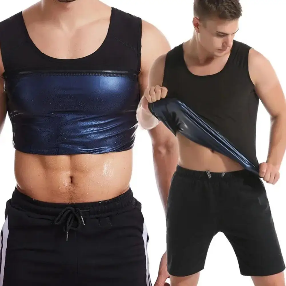 

Men Silver Ion Coating Thermo Sweat Sauna Vest Body Effect Shapers Shapewear Trainer Tops Burning Waist Tank Fat Slimming E2K8
