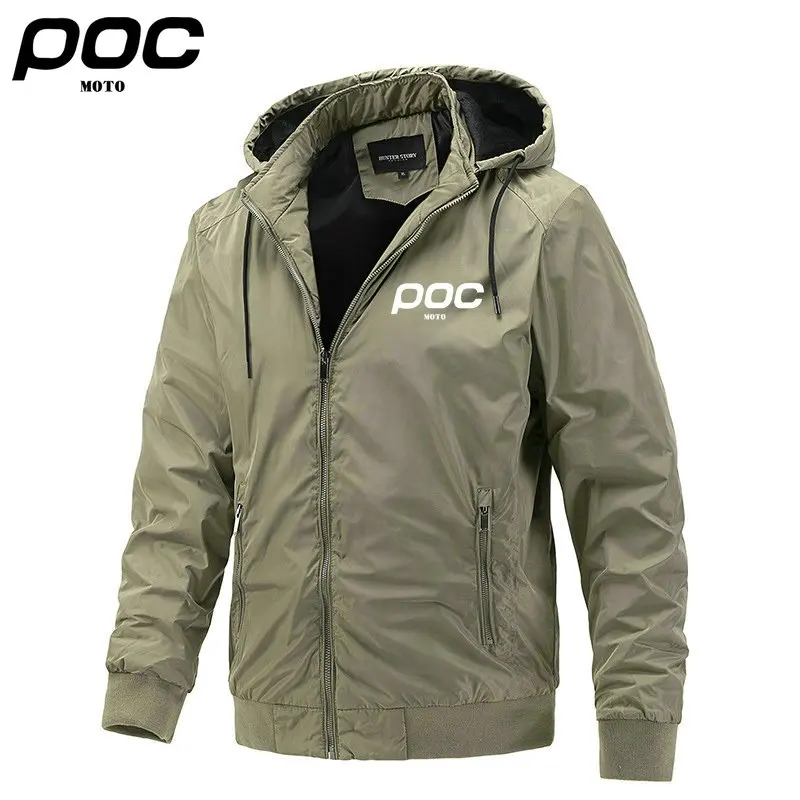 

MOTO POC Windproof Jackets Hooded Coats Outdoor Cycling Outwears Windbreaker Mens Spring Autumn Casual Jacket Fashion Clothing