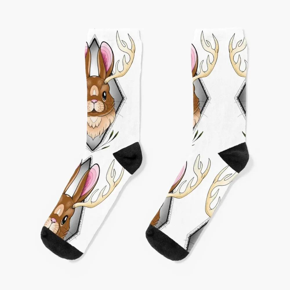 

Jackalope Socks cotton with print cool gifts Socks Girl Men's