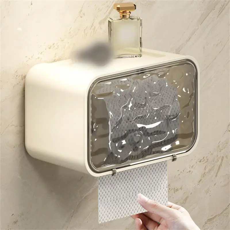 

Thickened Material Toilet Paper Rack 360 ° Closed Without Dead Corners Toilet Tissue Box Kitchen Storage Box 3 Colors Storage