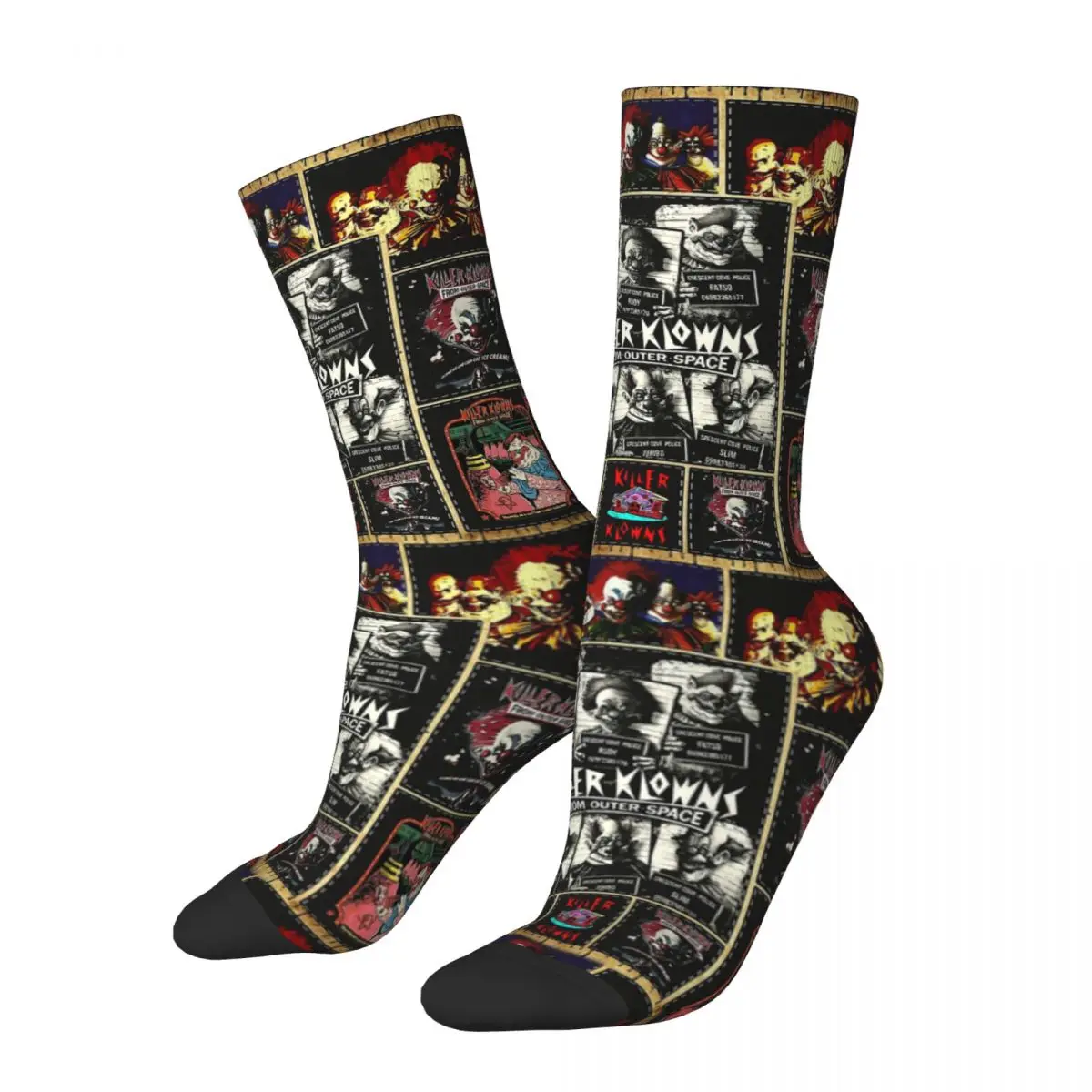 Retro Fun Killer Klowns Unisex Winter Socks Windproof Fun printing Socks Street Style Crazy Sock autumn winter creative plaid retro british style knitting socks funny japanese college style harajuku socks women upscale sock