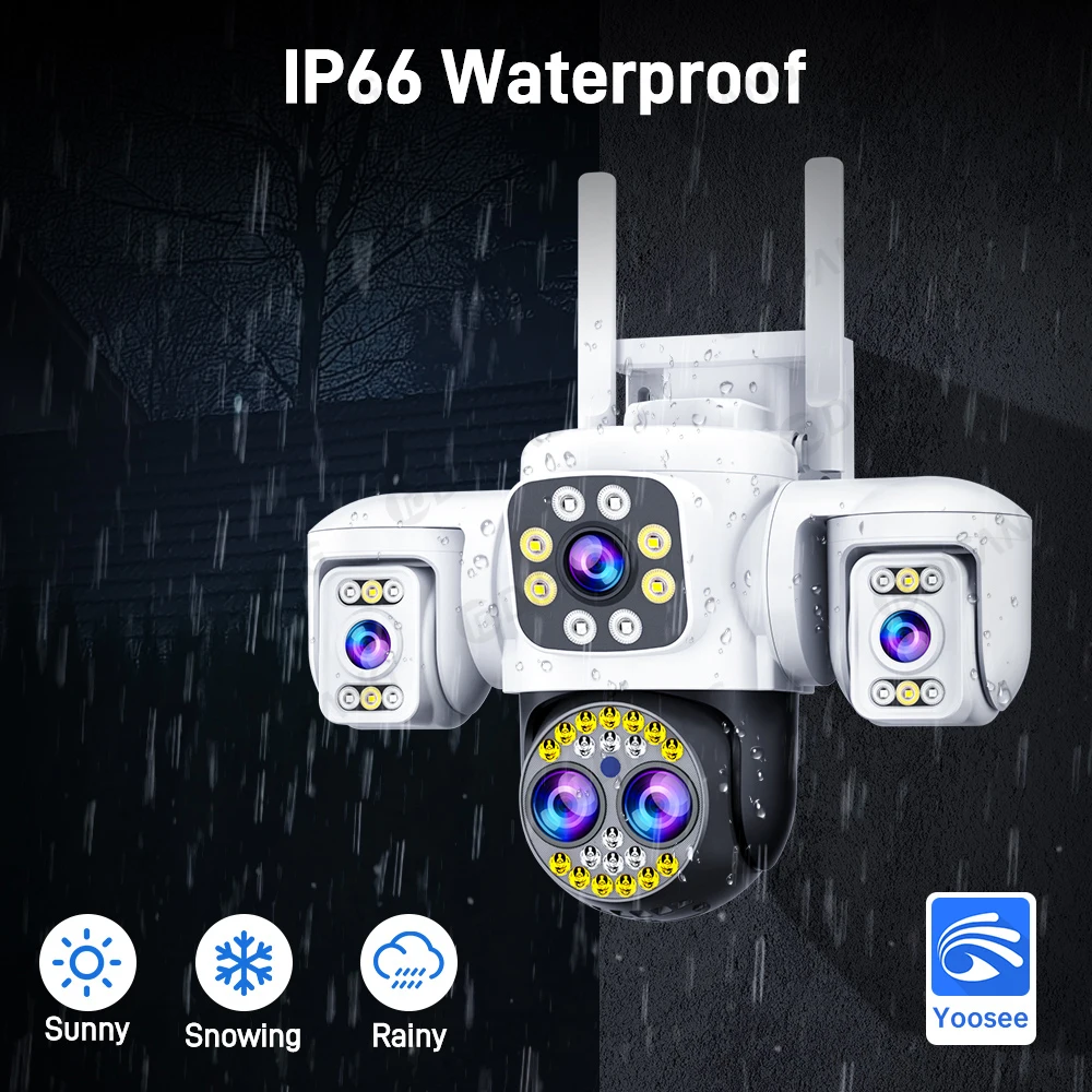 16MP 8K UHD 4-Lens WiFi Camera! 10x Zoom & Triple-Screen, 360° AI Human Tracking, Yoosee App, Outdoor Security 3