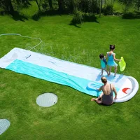 Summer Outdoor Home Water Play Whale Water Slide Water Toy Spray Slide for Two Children Outdoor Spray Pad 2