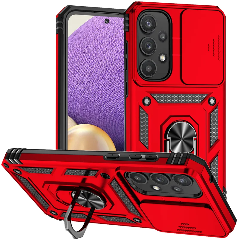 Shockproof Armor Case with Ring Holder & Lens Protection