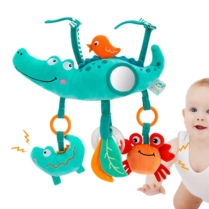 

Infants Car Seat Toys Cartoon Animal Soft Rattle Stroller hanging Plush doll with Sound Sensory Development Toy gifts for babies